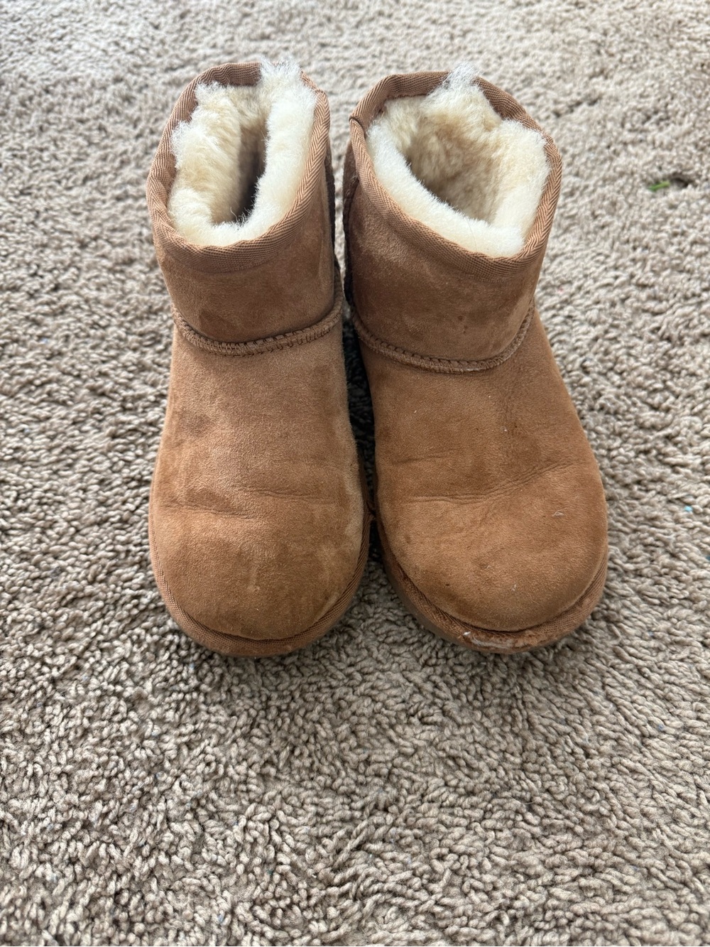 UGG Toddler Chestnut Suede Shearling Booties
